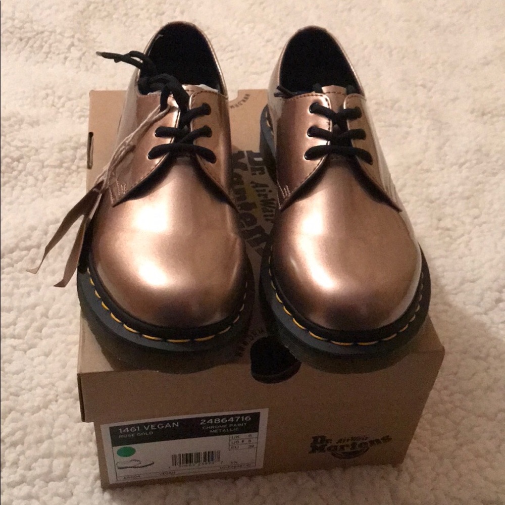 Dr. Martin’s vegan rose gold Oxford shoes.